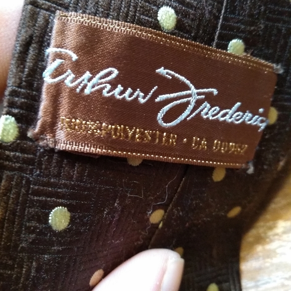 Vintage Arthur Frederick Tie, Brown with White Polka Dots, Fun! - Picture 2 of 6